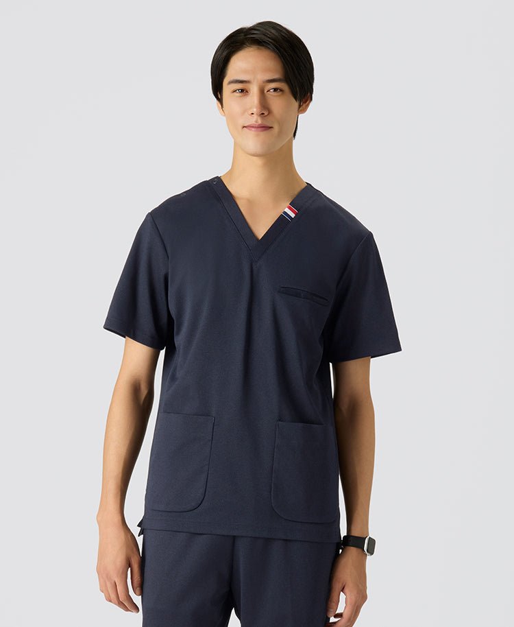 Mens:DECO Elegant Stretch Scrub Scrub Tops