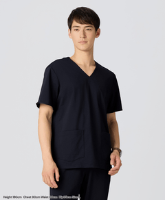 Mens:FREE Light & 360°Stretch Scrub Tops #color_Deep navy_end