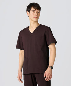 Mens:FREE Light & 360°Stretch Scrub Tops #color_Bordeaux_end