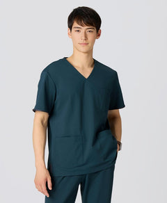 Mens:FREE Light & 360°Stretch Scrub Tops #color_Deep green_end