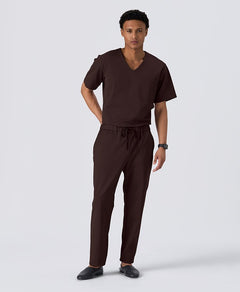 Mens:LUXE Silky Shine Scrub Pants (US/EU Size) #color_Burgundy_end
