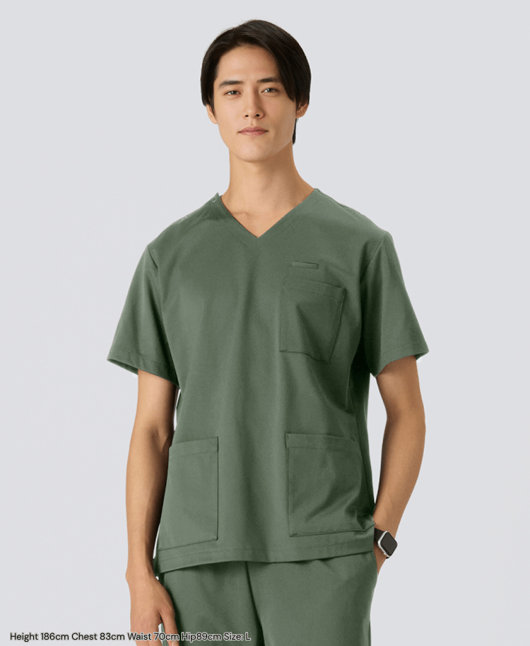 Mens:LUXE Silky Shine Scrub Tops