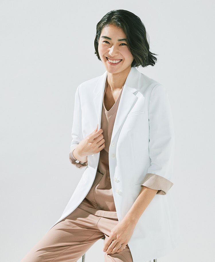 Womens lab coat:Lightweight jersey short coat - coat- Classico Global - Official Online Store