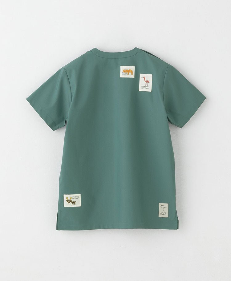 Scrub Canvas Club:WONDER ART Asahiyama Zoo scrub tops