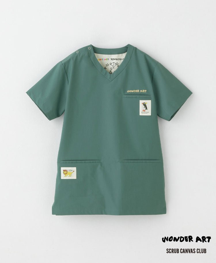 Scrub Canvas Club:WONDER ART Asahiyama Zoo scrub tops