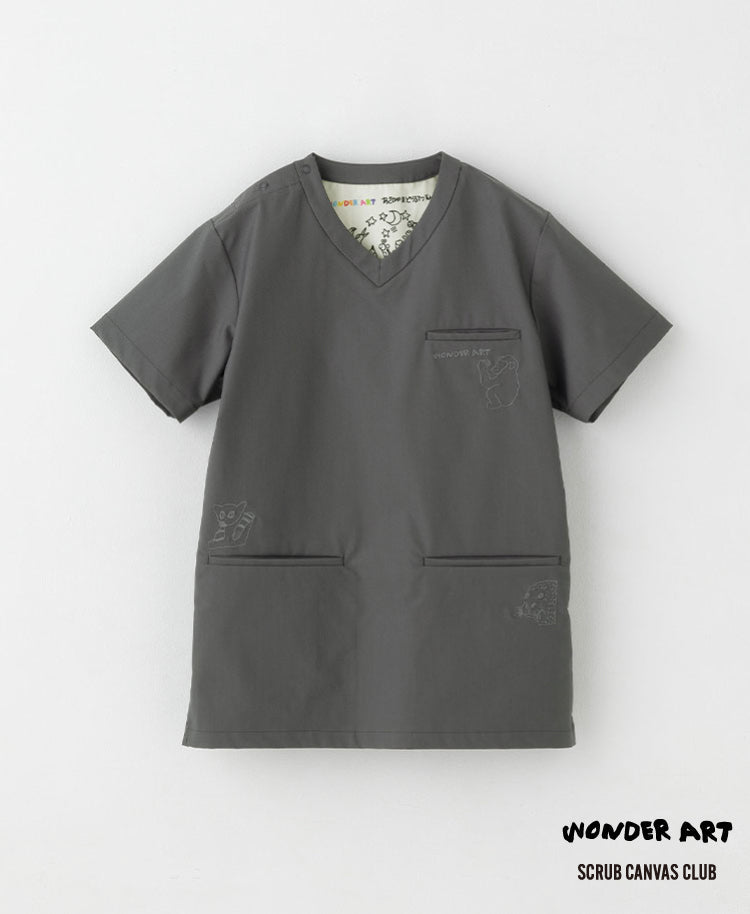Scrub Canvas Club:WONDER ART Asahiyama Zoo scrub tops