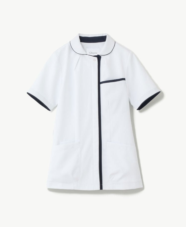 Womens Classico nurse:Smooth touch tucked collar scrub tops - scrub tops - Classico Global - Official Online Store