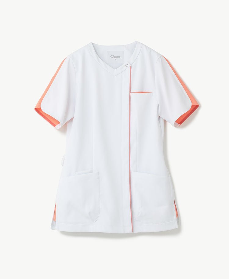 Womens Classico nurse:Smooth touch front open scrub tops - scrub tops - Classico Global - Official Online Store