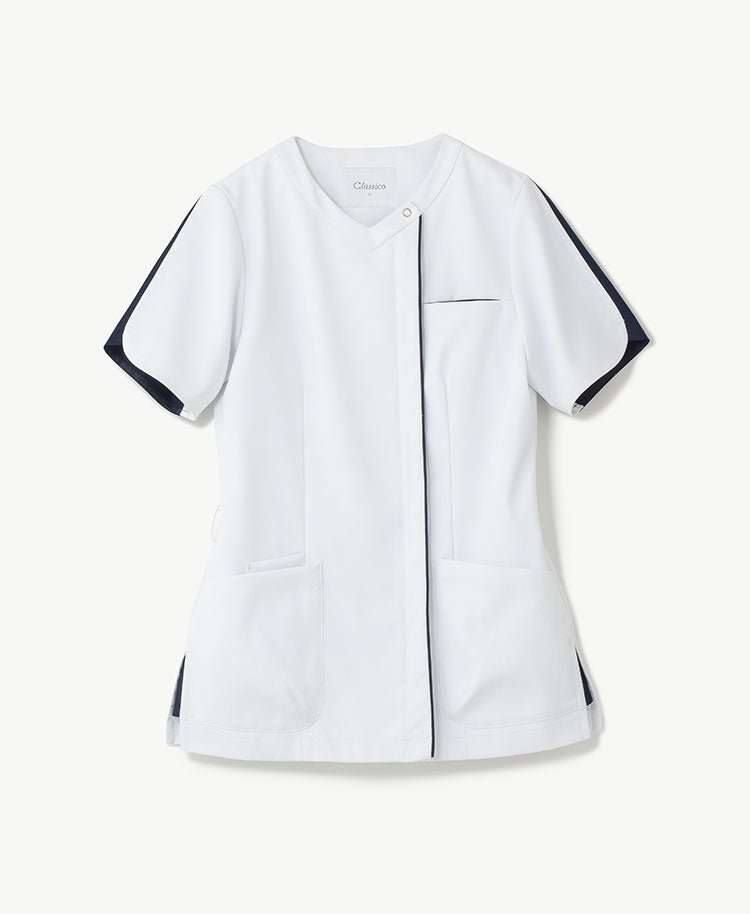 Womens Classico nurse:Smooth touch front open scrub tops - scrub tops - Classico Global - Official Online Store