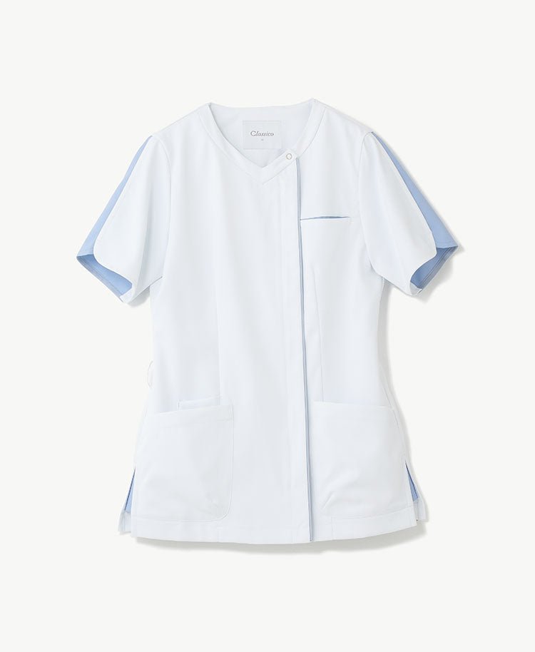 Womens Classico nurse:Smooth touch front open scrub tops - scrub tops - Classico Global - Official Online Store