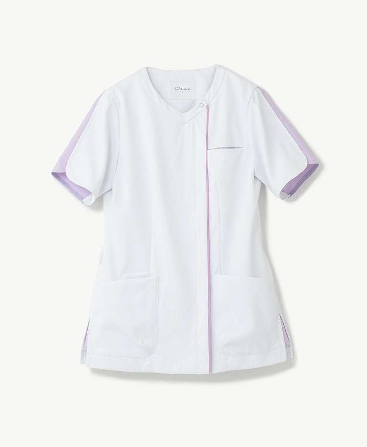 Womens Classico nurse:Smooth touch front open scrub tops - scrub tops - Classico Global - Official Online Store