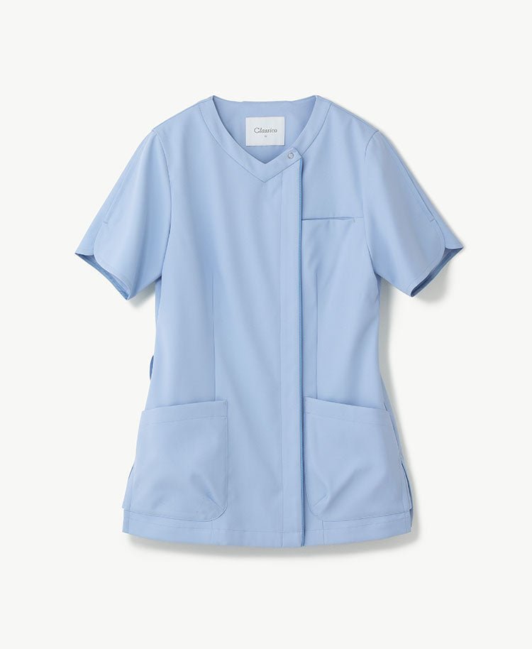 Womens Classico nurse:Smooth touch front open scrub tops - scrub tops - Classico Global - Official Online Store