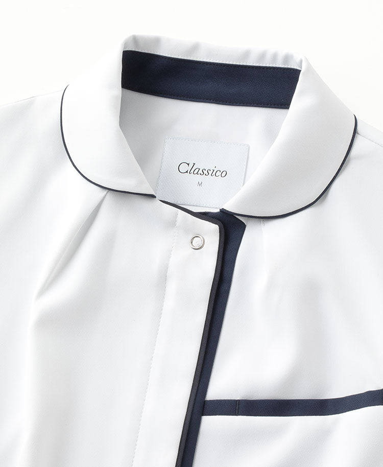 Womens Classico nurse:Smooth touch tucked collar scrub tops - scrub tops - Classico Global - Official Online Store