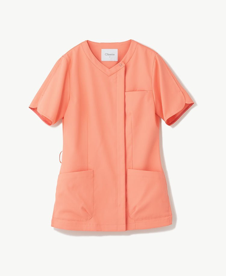 Womens Classico nurse:Smooth touch front open scrub tops - scrub tops - Classico Global - Official Online Store