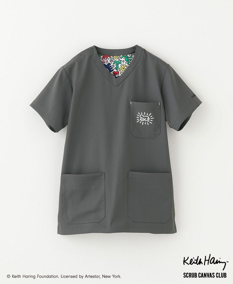Unisex Scrub Canvas Club: Keith Haring Scrub Tops