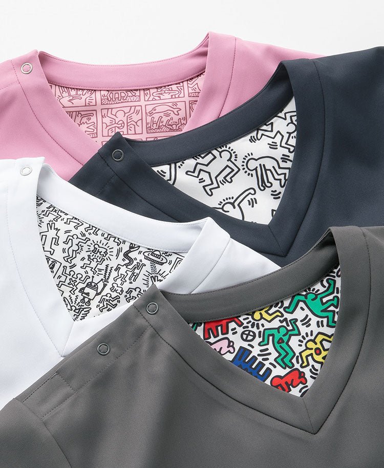 Unisex Scrub Canvas Club: Keith Haring Scrub Tops