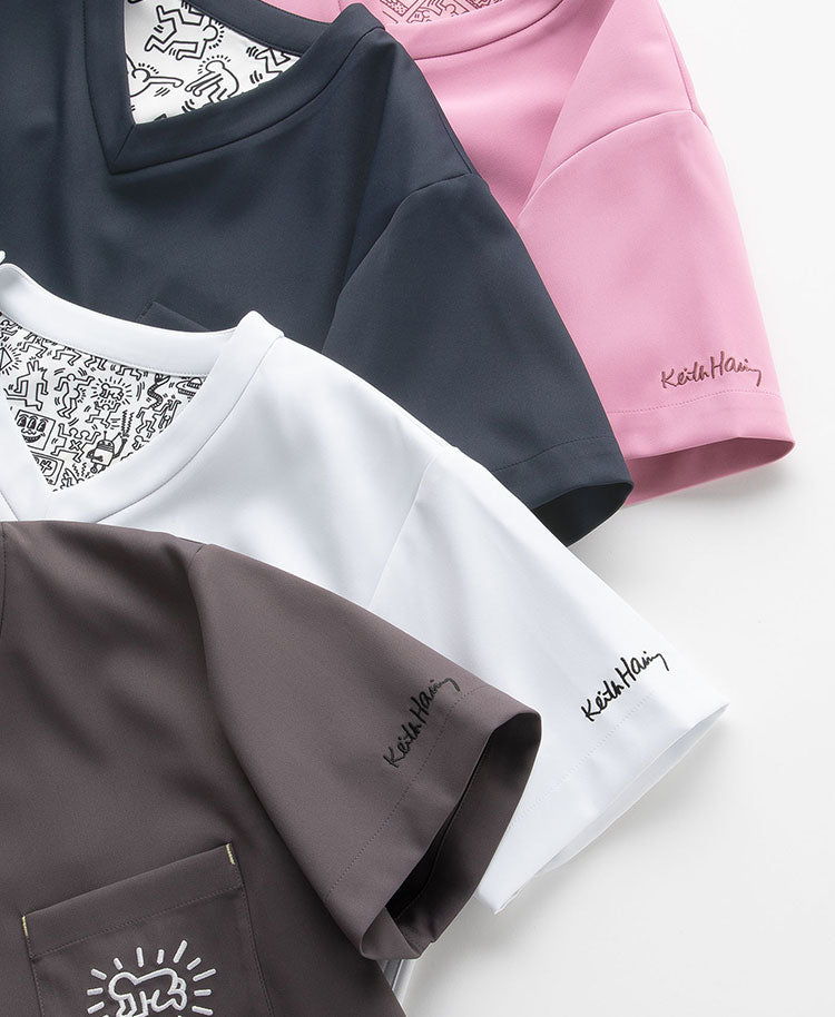 Unisex Scrub Canvas Club: Keith Haring Scrub Tops