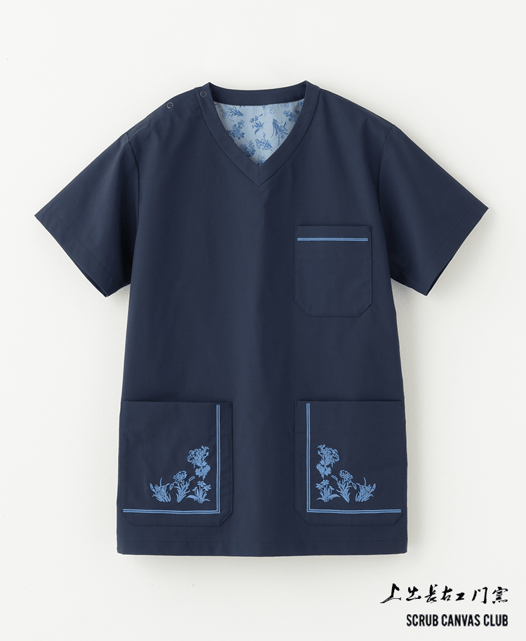 Unisex Scrub Canvas Club:KUTANI CHOEMON scrub tops