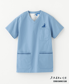 Unisex Scrub Canvas Club:KUTANI CHOEMON scrub tops