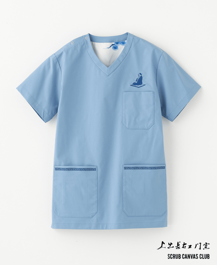 Unisex Scrub Canvas Club:KUTANI CHOEMON scrub tops