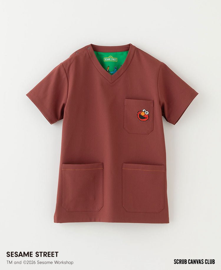Unisex Scrub Canvas Club:SESAME STREET Scrub Tops