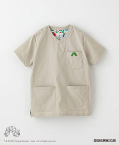 Unisex Scrub Canvas Club:Very hungry caterpillar scrub tops #color_Ivory_end