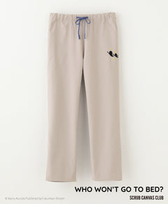 Unisex Scrub Canvas Club:WHO WON’T GO TO BED? scrub pants