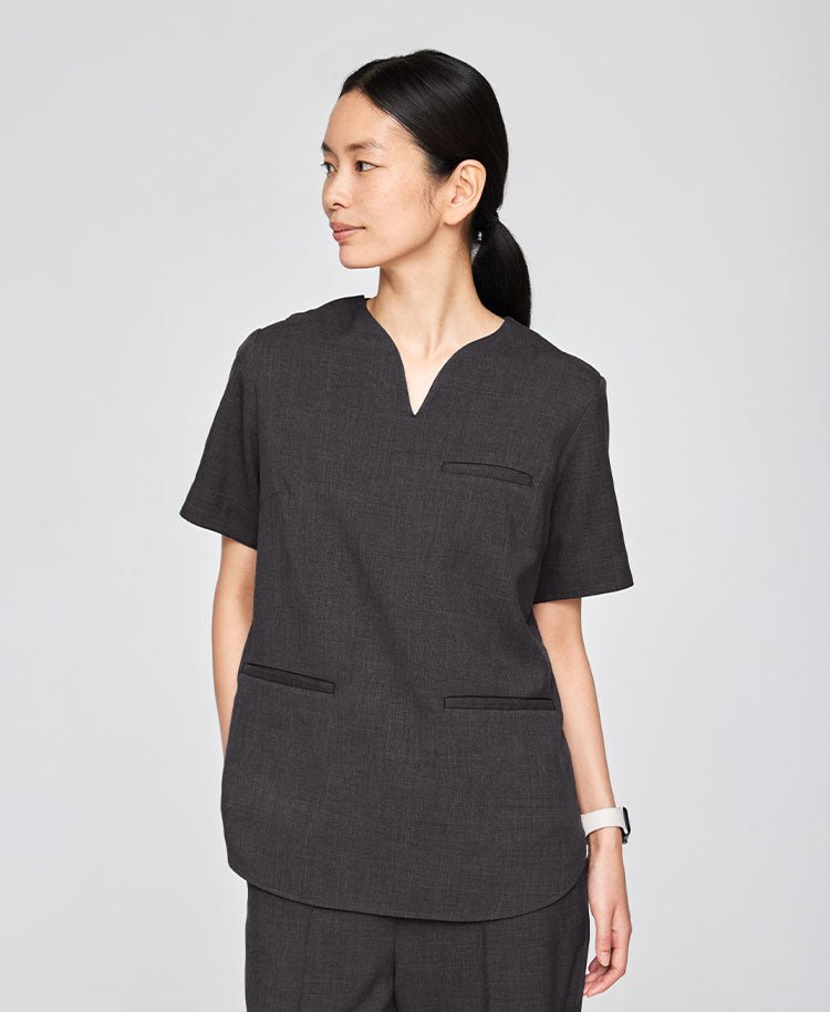 Womens:Curve neck scrub tops TRO