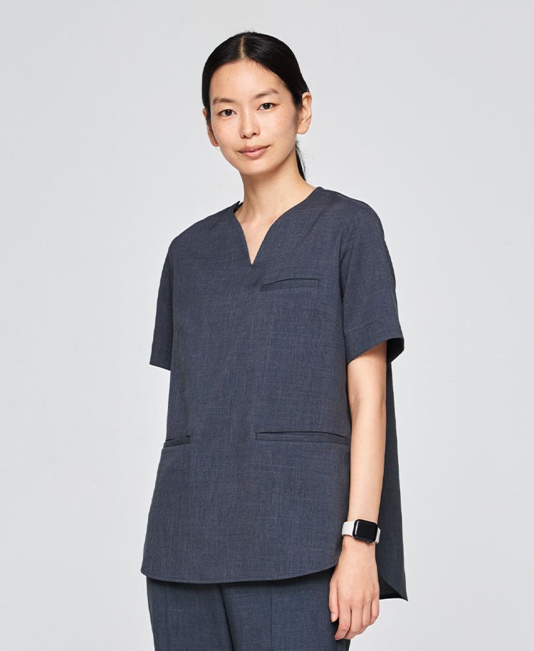 Womens:Curve neck scrub tops TRO