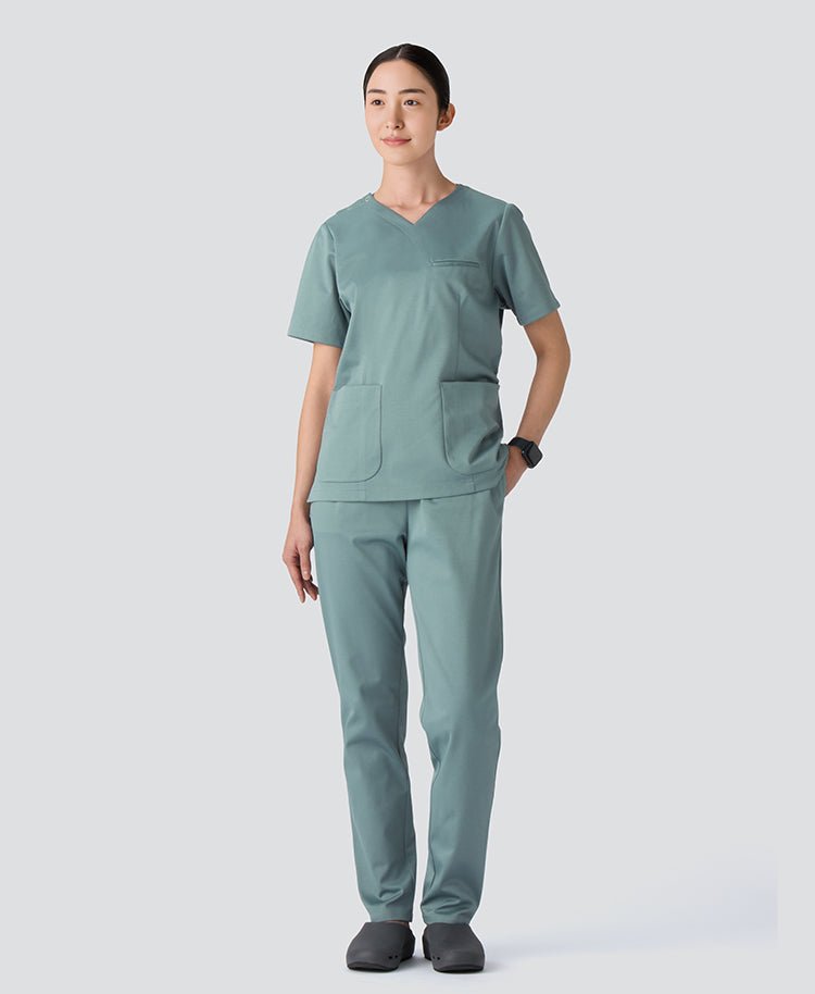 Womens:DECO Elegant Stretch Scrub Pants #color_Light Blue_end