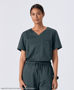 Womens:DECO Elegant Stretch Scrub Tops (US/EU Size) #color_Green_end