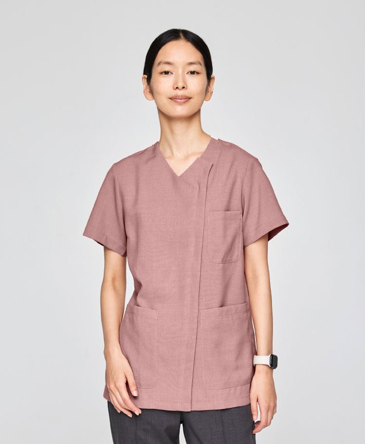 Womens:Front open scrub tops TRO