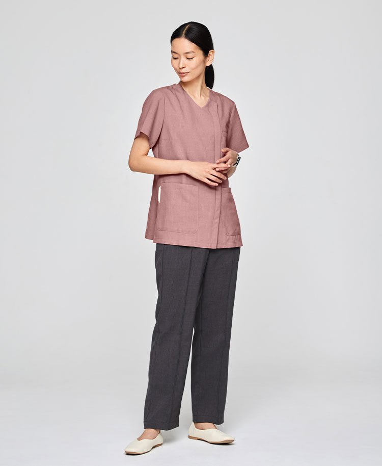 Womens:Front open scrub tops TRO