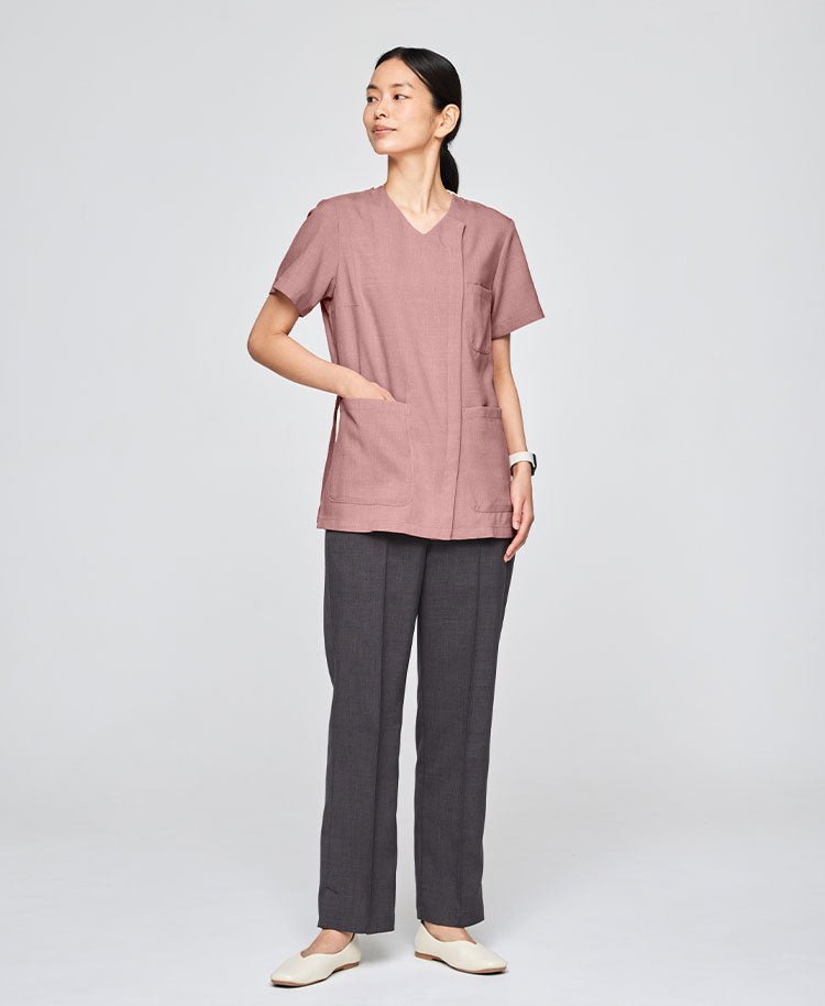 Womens:Front open scrub tops TRO