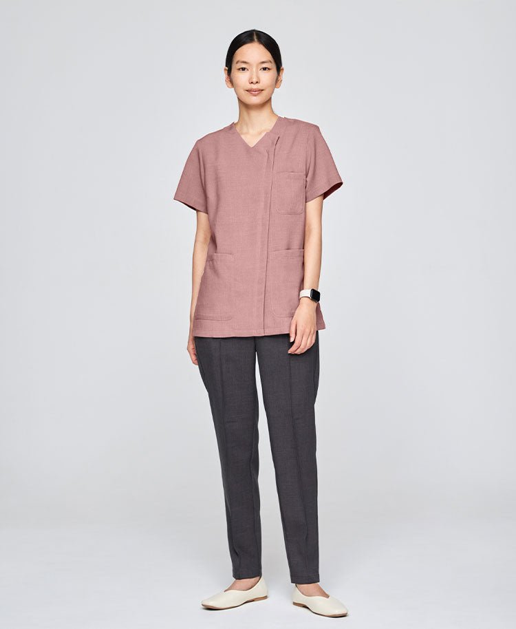 Womens:Front open scrub tops TRO