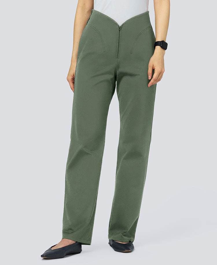 Womens:LUXE Silky Shine Curved Scrub Pants