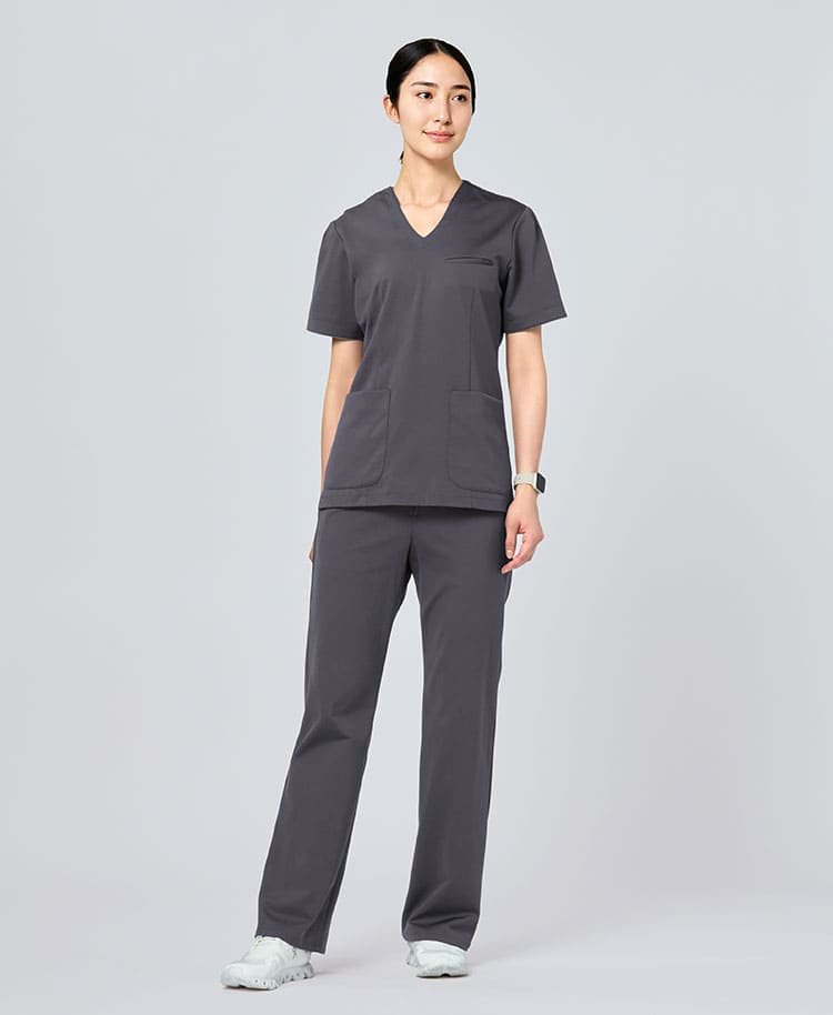 Womens:LUXE Silky Shine Curved Scrub Pants