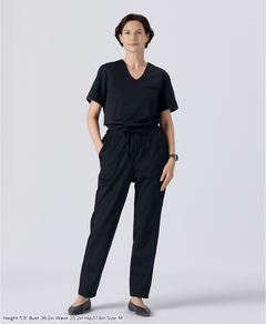 Womens:LUXE Silky Shine Scrub Pants (US/EC Size) #color_Deep navy_end
