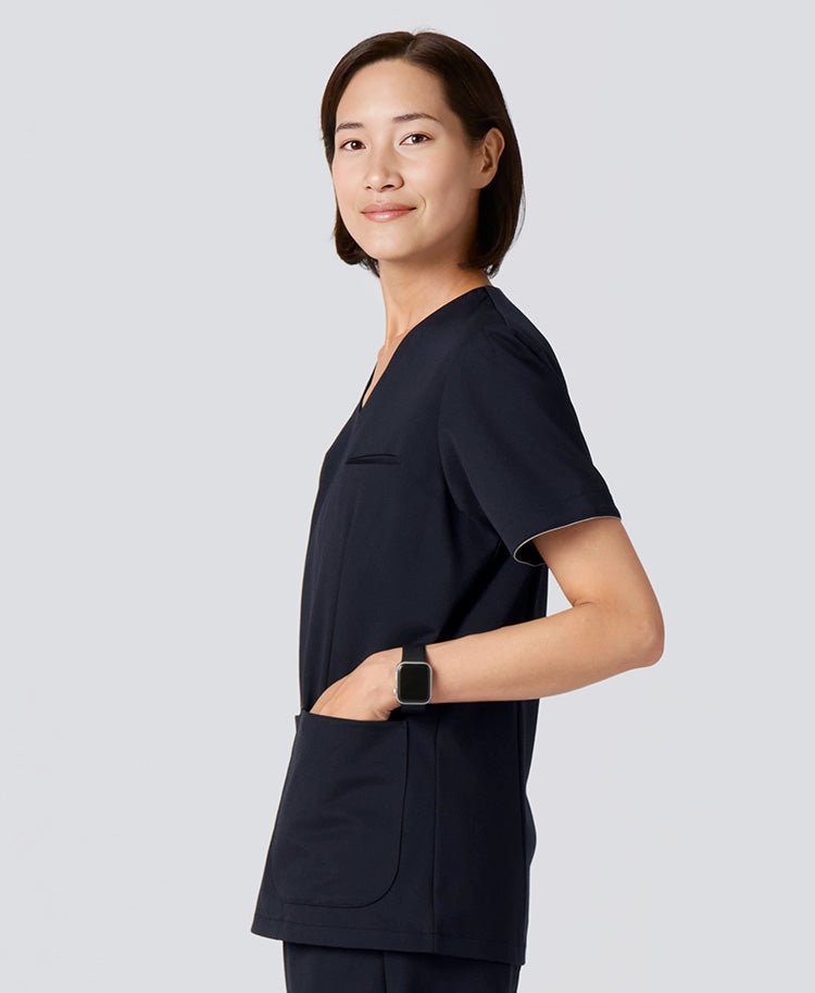 Womens:LUXE Silky Shine Scrub Tops