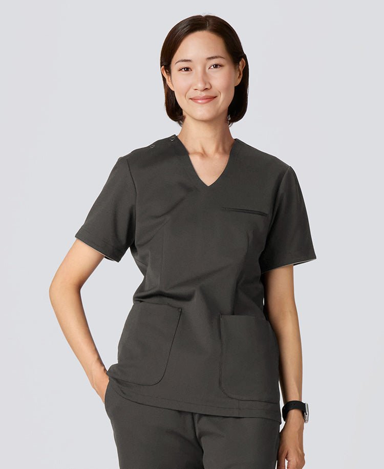 Womens:LUXE Silky Shine Scrub Tops