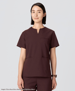 Womens:MOVE Premium Motion Scrub Tops #color_Bordeaux_end
