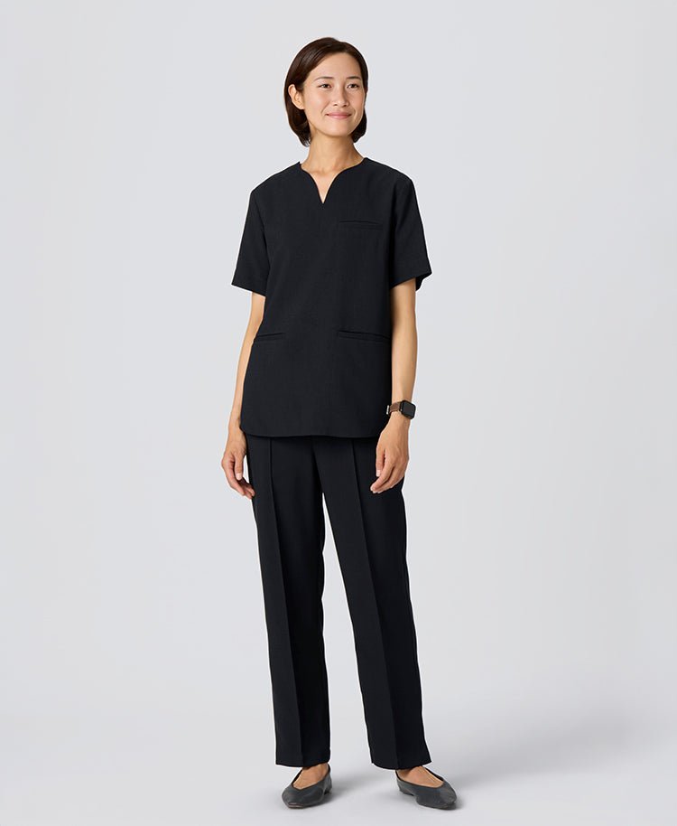 Womens:TRO Airy Dry Curve Neck Scrub Tops