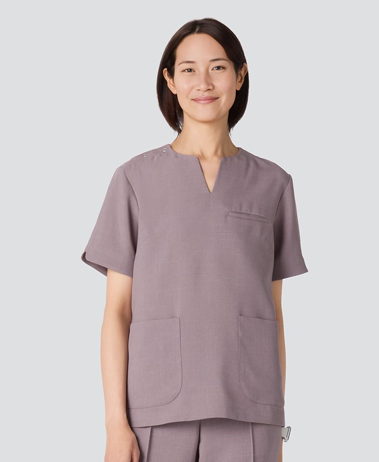 Womens:TRO Airy Dry Scrub Tops#color_Purple Gray_end